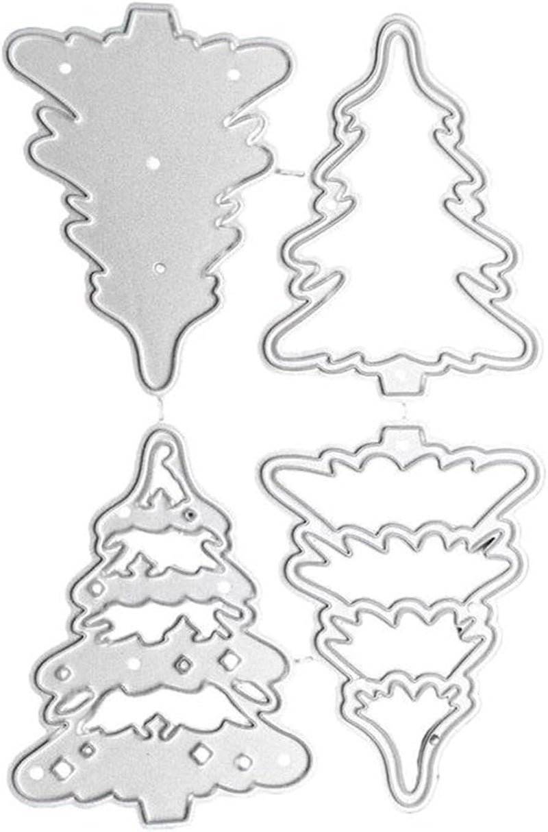 hinana 4pcs/Set Christmas Tree Metal Die Cuts,Merry Christmas Tree Cutting Dies Cut Stencils for DIY Scrapbooking Photo Decorative Embossing Paper Dies for Scrapbooking Card Making - Image 2